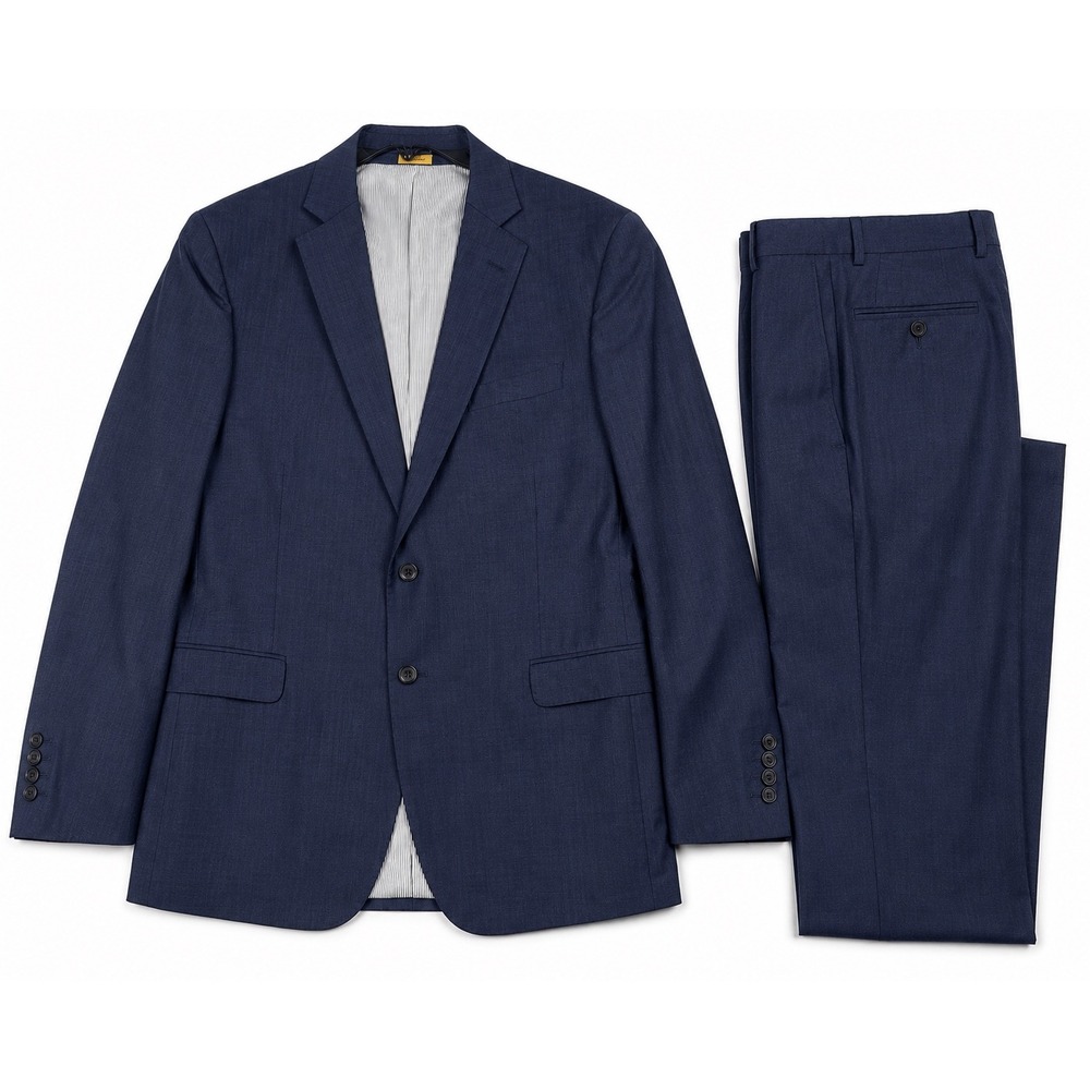 Brooks Brothers Explorer Regent Fit Suit Navy Blue Wool Blend 44R 34W 32L